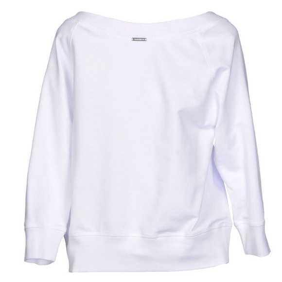 Annarita White Sweatshirt With Cut-Outs And Rhinestones Size 8 - Picture 2 of 4